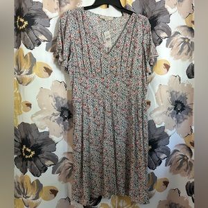 LOFT Floral Empire Waist Dress